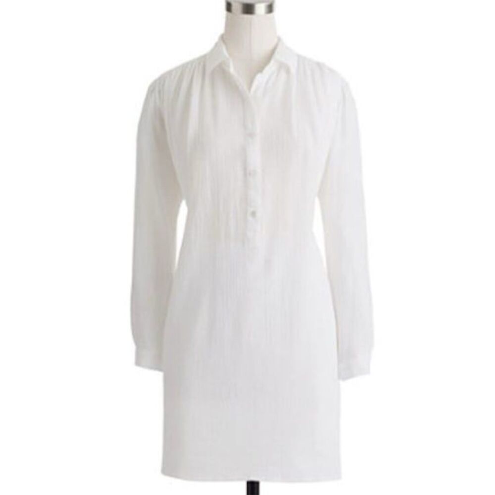 J. Crew Whisper Gauze White Oversize Beach Tunic in White Size Large